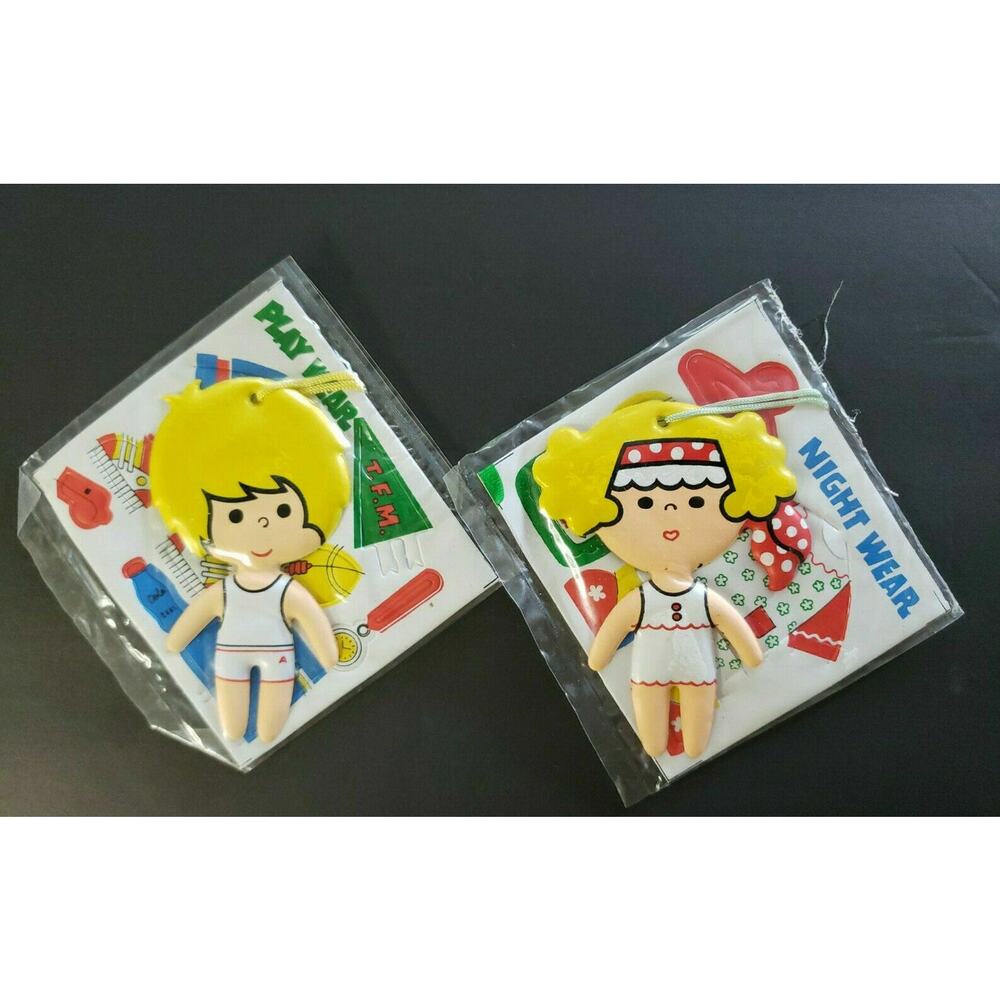 Vintage‎  3D Puffy Little Boy and Girl Dress Up Stickers/Colorform KO SKU 35
